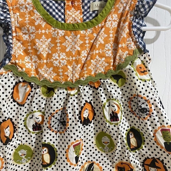 MATILDA JANE Under My Spell Halloween Dress 18-24 Months Pumpkins Cat Polka Dot - Picture 5 of 7